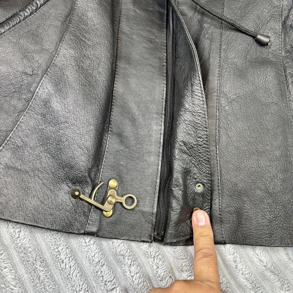 CIDPAO Men's Genuine Leather Jacket‎ L Coat Black Zip Snap Made in Mexico - Picture 5 of 16
